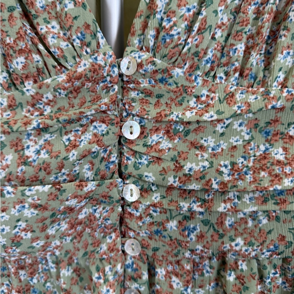 Altar'd State Floral Long Sleeve Dress with Button Detail - Picture 5 of 10